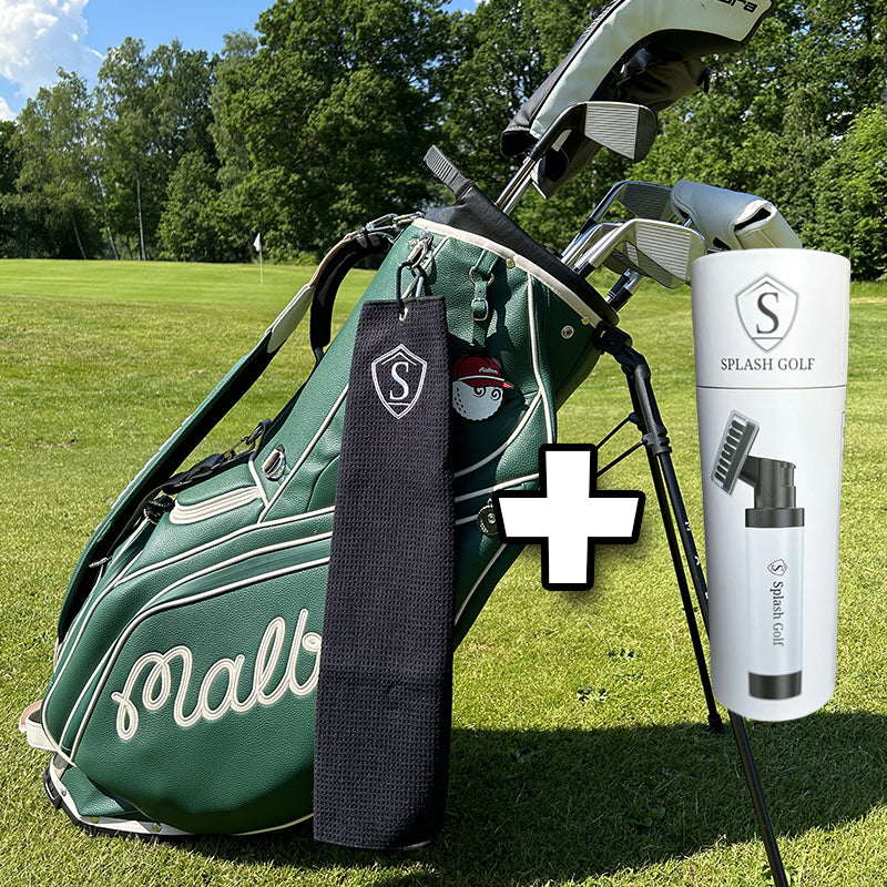 Splash Golf Golfhandduk + Rengörningsborste med vatten Premium